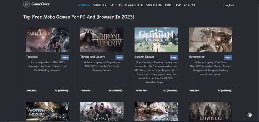 Game Over App project by Amr El-Qattan