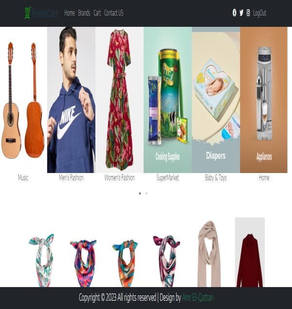 React.js E-Commerce project by Amr El-Qattan